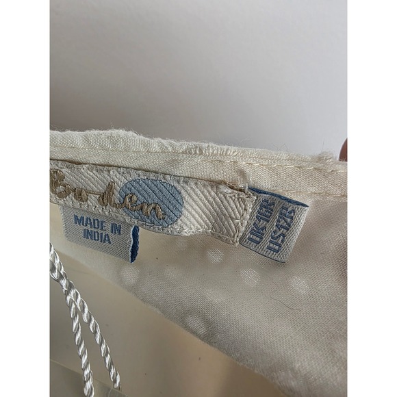 Boden NWT Eyelet Dress Ivory Cream Cotton Short Sleeve Party Casual Womens 12 - Picture 8 of 9